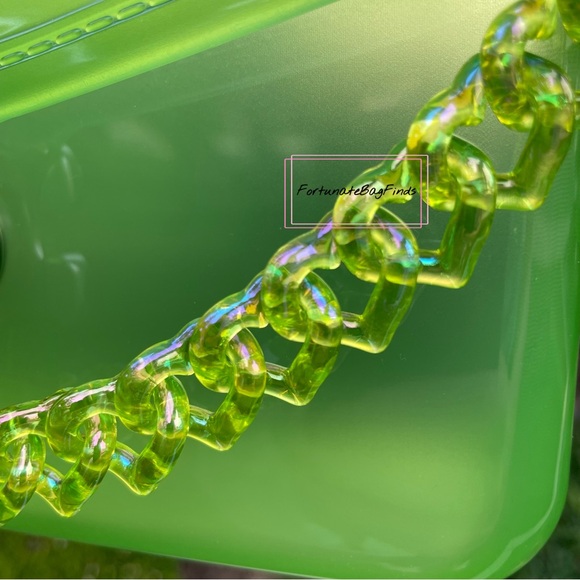 TRIPLE HEARTS Slime Green Jelly Resin Bag Strap Novelty Bag Strap Kawaii Y2K - Picture 2 of 11